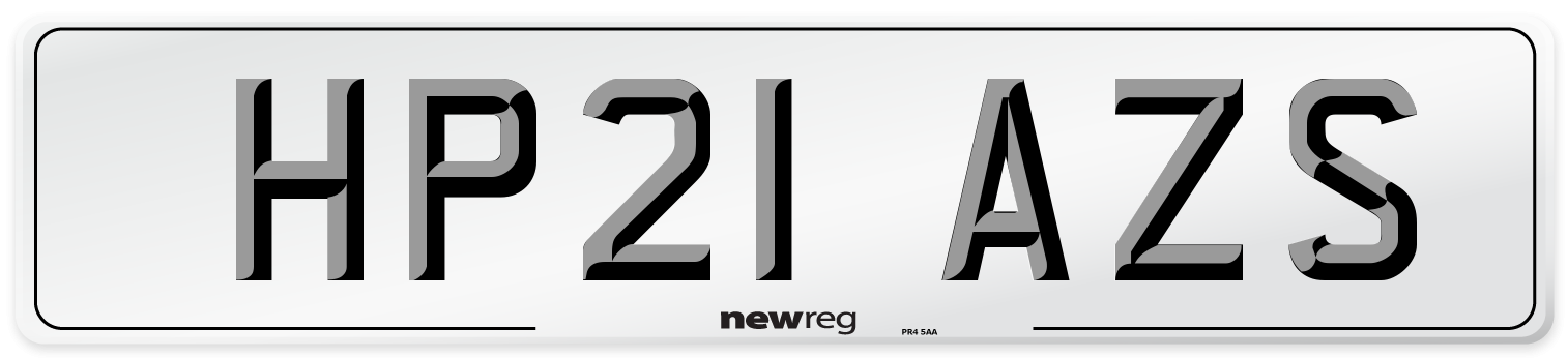 HP21 AZS Number Plate from New Reg